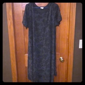 Lularoe Carly Dress -Gray with Black Floral